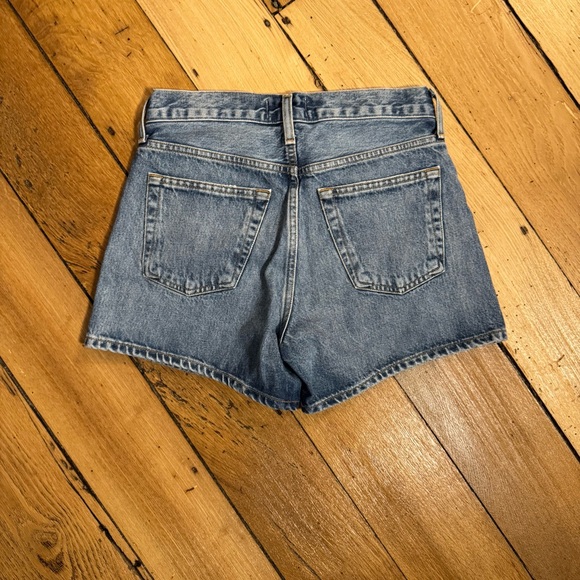 AGOLDE Women’s Parker Long Denim Shorts 100% Organic Cotton Size 24 - Picture 2 of 4